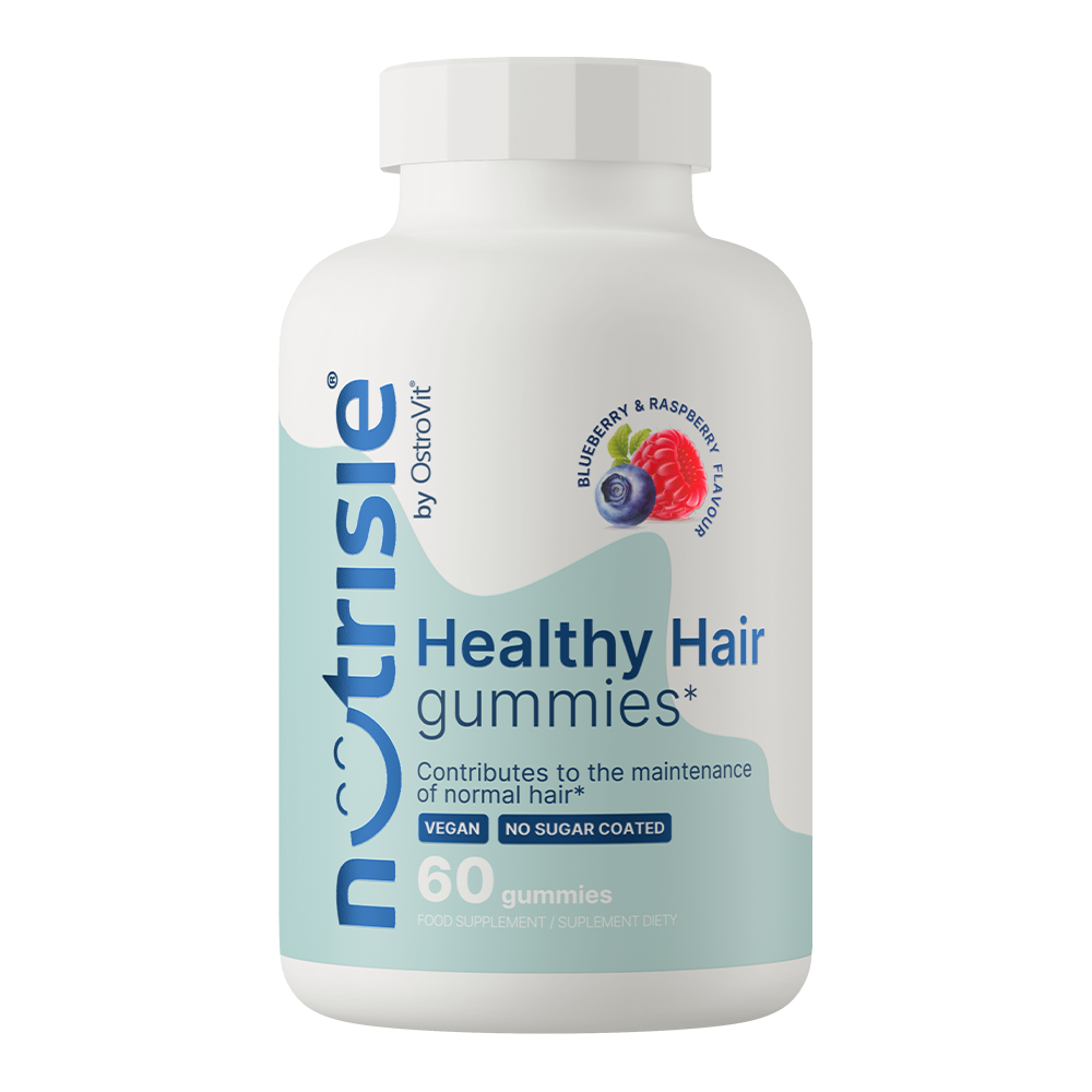 OstroVit NUTRISIE® Healthy Hair Biotin + Folic acid + B12 Gummies 60 pieces blueberry-raspberry