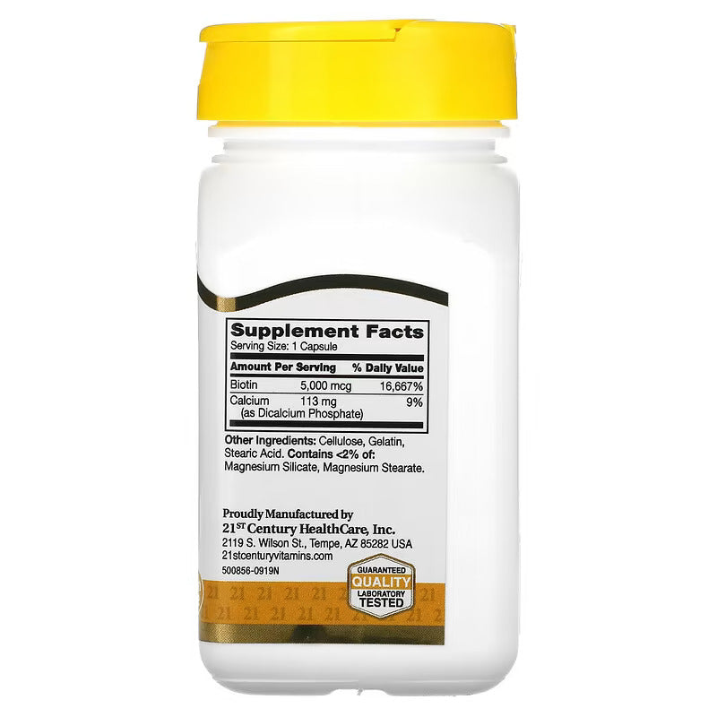 21st Century Biotin Hair + Skin Gluten free 5000 110 Caps - Galeri