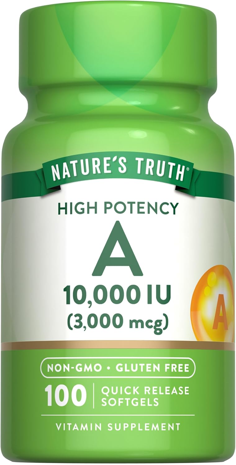 Nature's Truth, Vitamin A, High Potency, 10,000 IU (3,000 mcg), 100 Quick Softgels