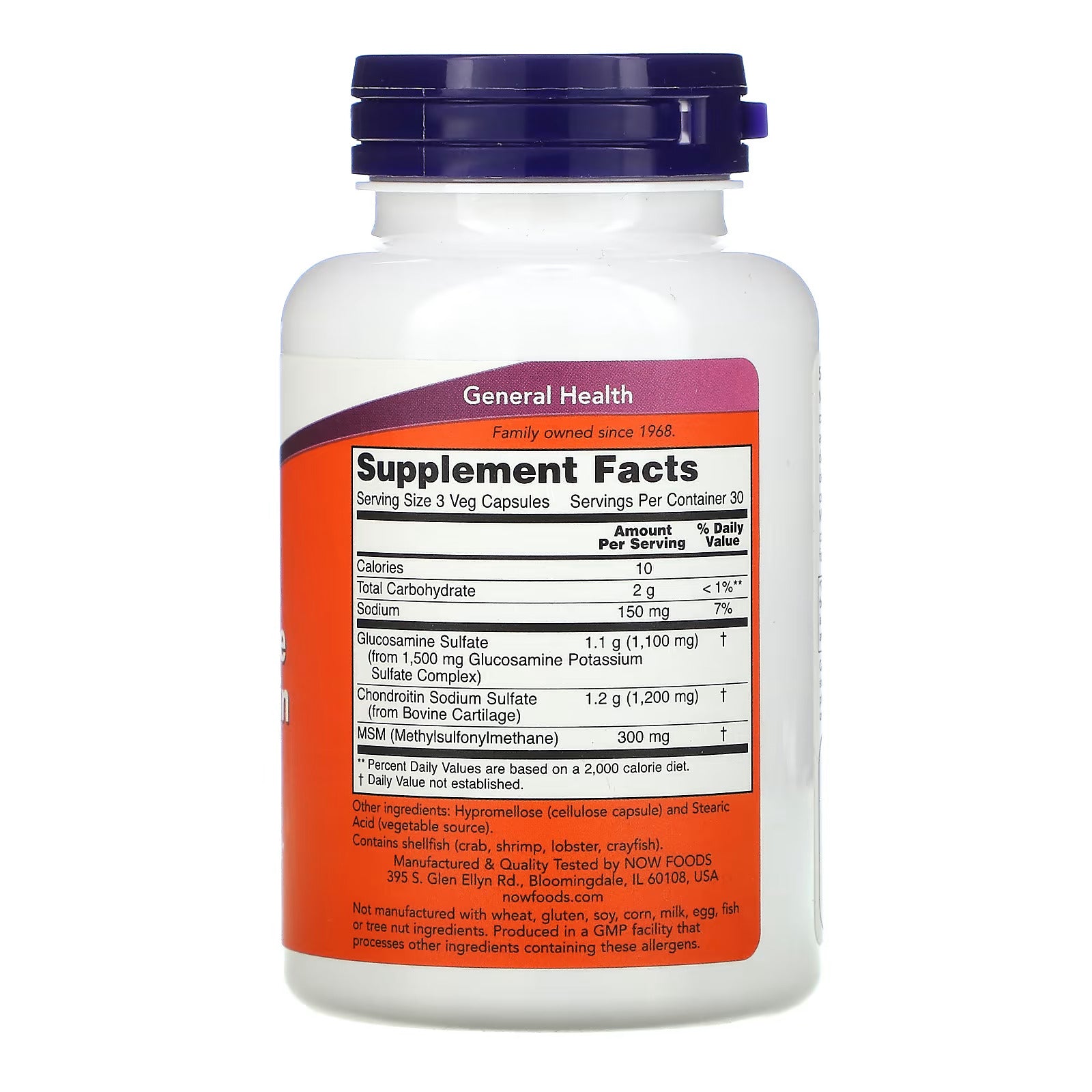 NOW Foods Glucosamine Glukozamin and Chondroitin with MSM 90 Caps - Galeri