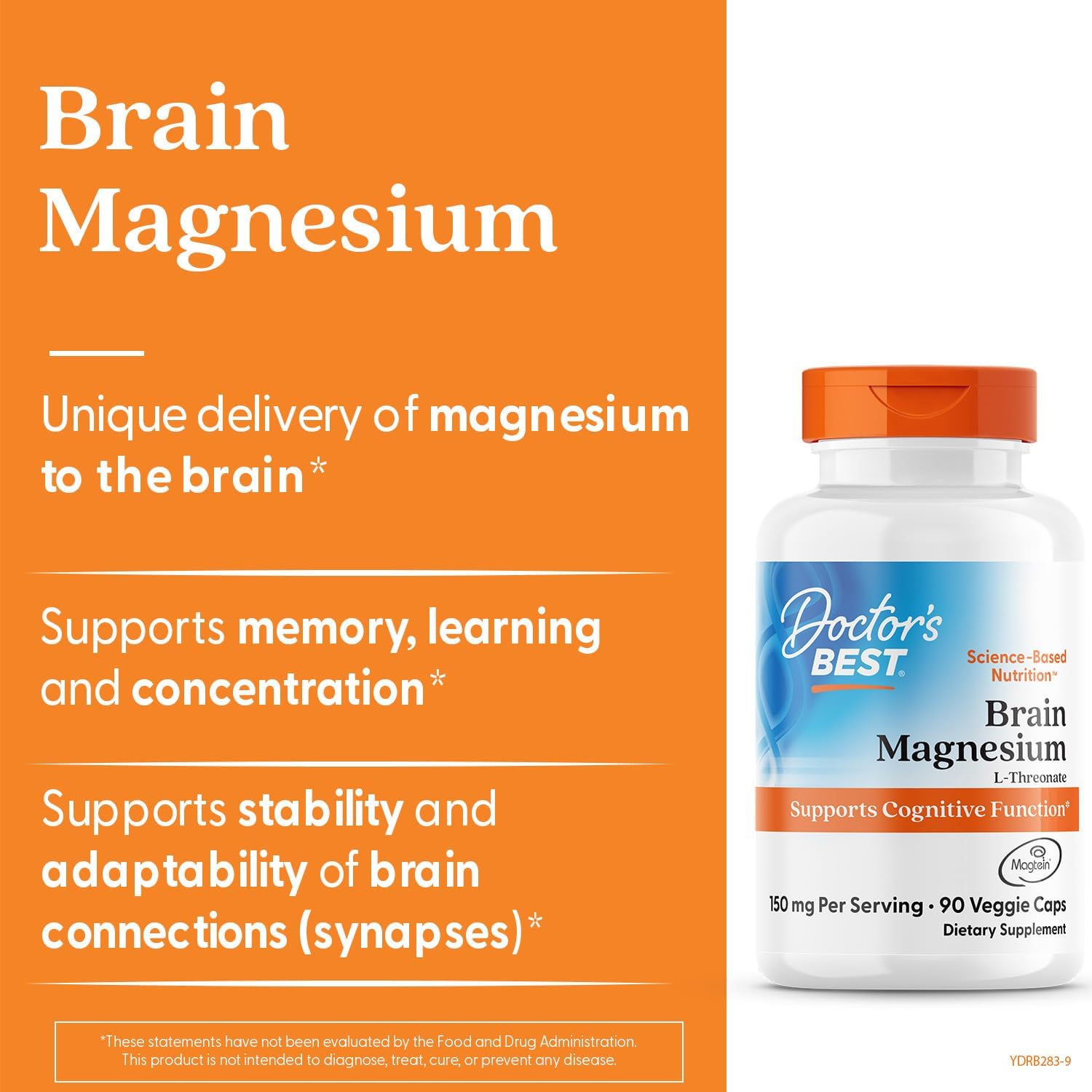 Doctors BEST Brain Magnesium L-Threonate with Magtein Supports Cognitive 90 Veggie Caps - Galeri