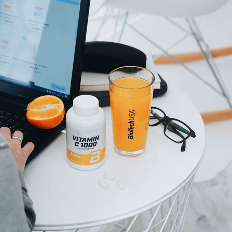 Biotech USA Vitamin C 1000 Rosehip and base flower powder Bioflavonoids 250 Tablet - Galeri