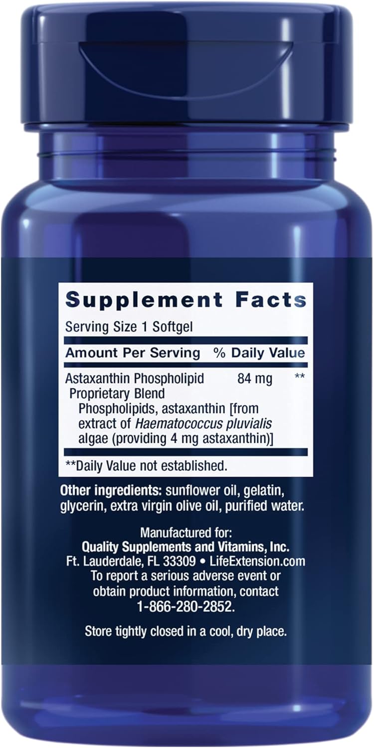 Life Extension Astaxanthin with Phospholipids Antioxidant Support Eye Health 4 Mg 30 Caps - Galeri