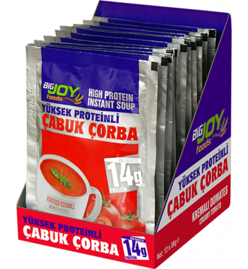 Bigjoy Foods Yüksek Proteinli Çorba Kremalı Domates 12 x 36g