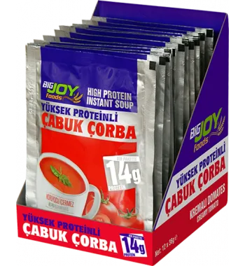 Bigjoy Foods Yüksek Proteinli Çorba Kremalı Domates 12 x 36g