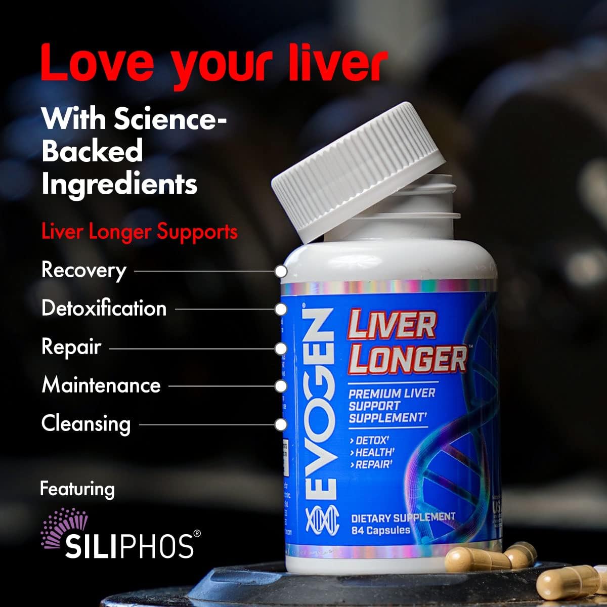 Evogen Liver Longer Molybdenum & Nac & Milk Thistle & Tudca Detox Health & Repair 84 Caps - Galeri