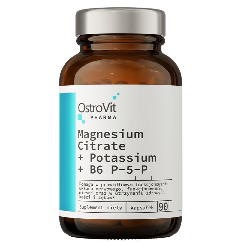 OstroVit Magnesium Citrate + Potassium + B6 P-5-P 90 Caps