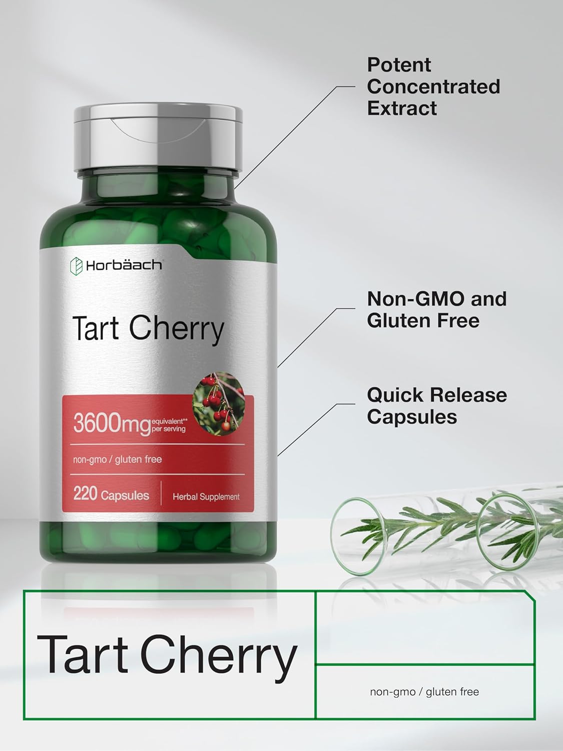 Horbäach Tart Cherry Extract 3600mg 220 Caps - Galeri