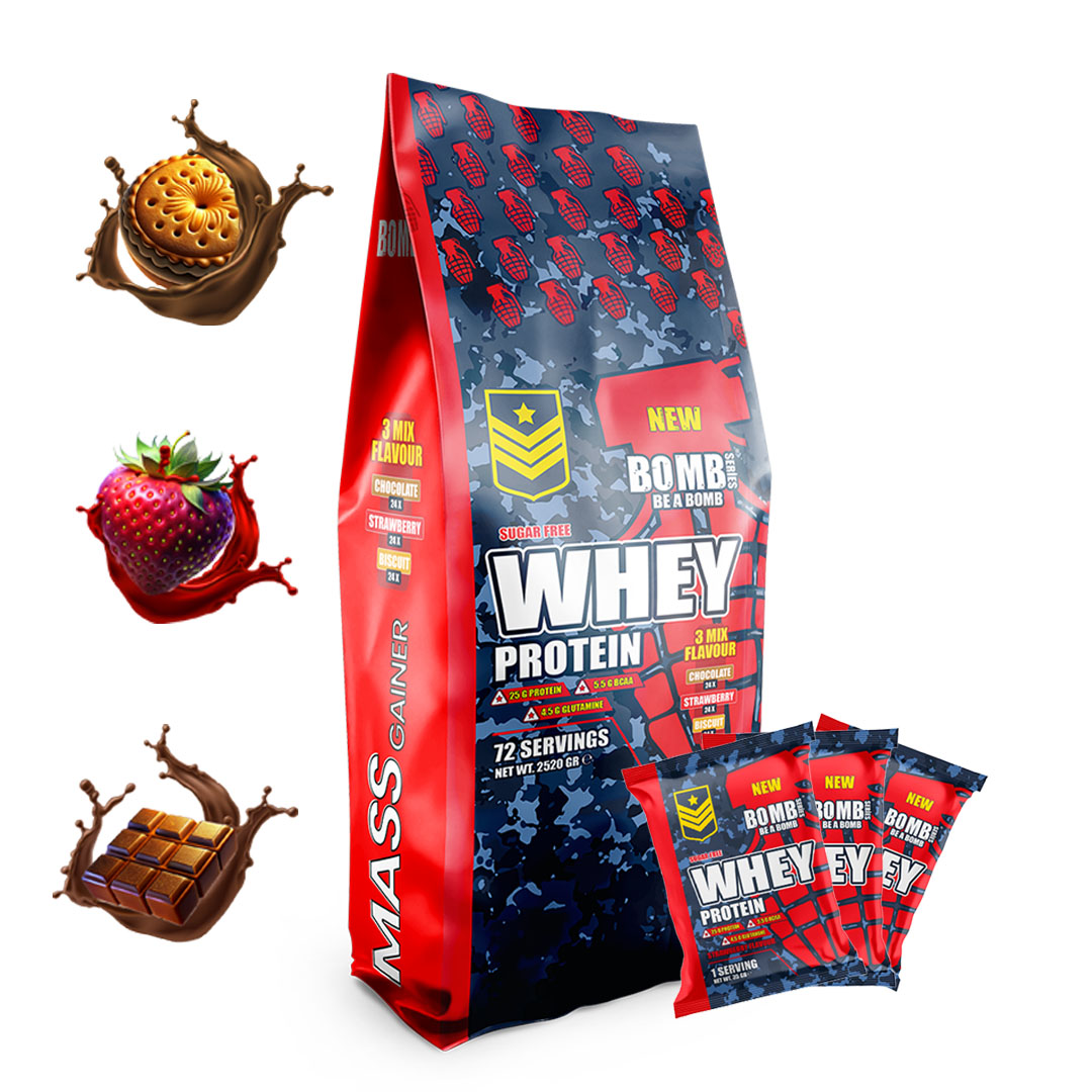 Bomb Series Whey Protein Sase 3 Mix Flavour 72 Sase 2520 Gr