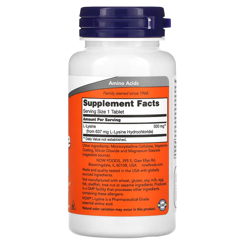 NOW Foods, L-Lysine(Lizin) 500 mg, 100 Tablet - Galeri