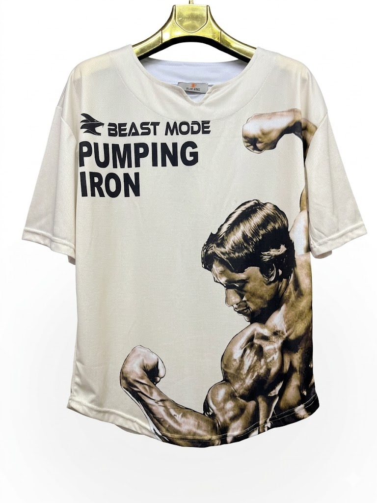 Arnold Schwarzenegger Baskili Gri Oversize Beast Mode Tisort