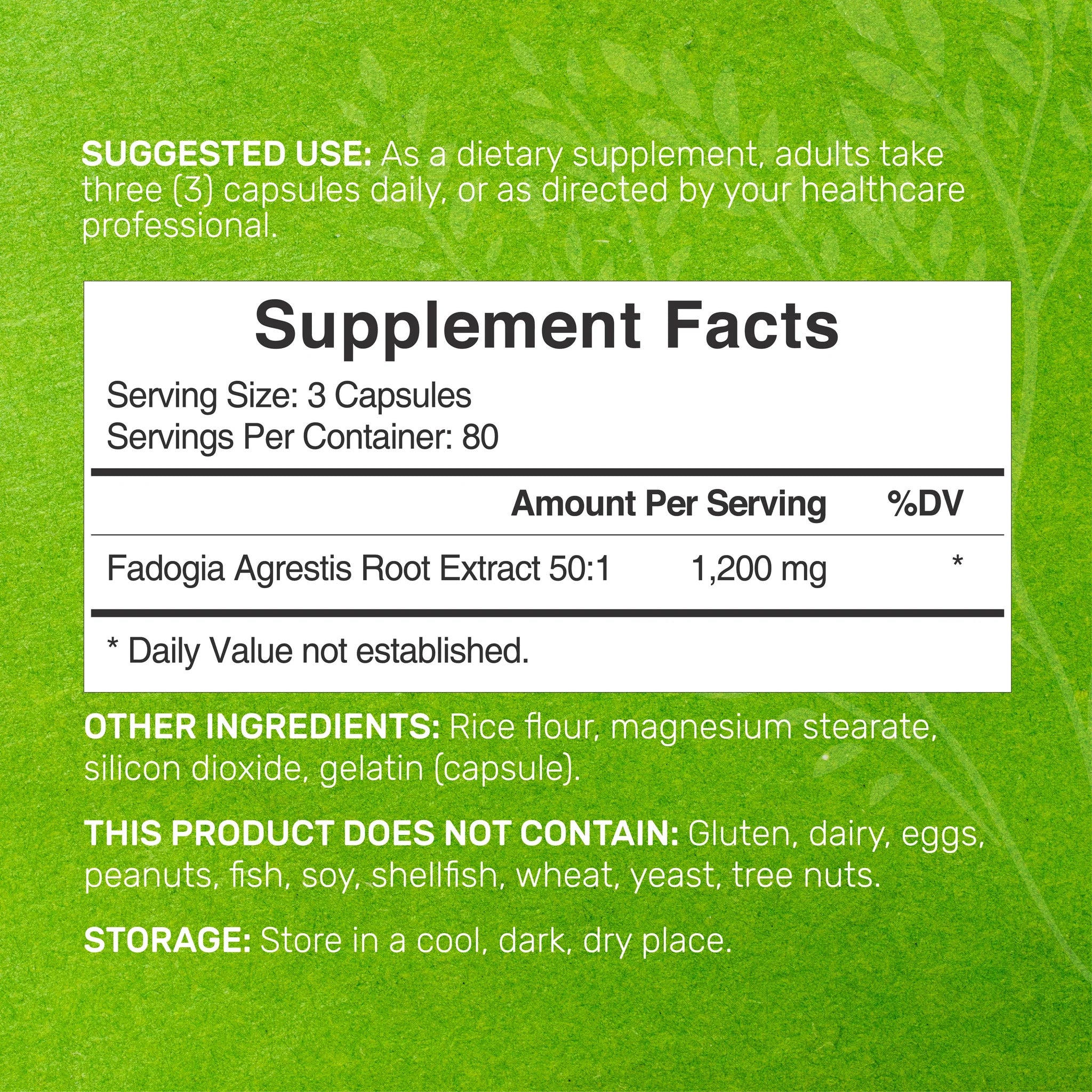 Deal Supplement Fadogia Agrestis Extract 1200mg Per Serving, 240 Capsules - Galeri