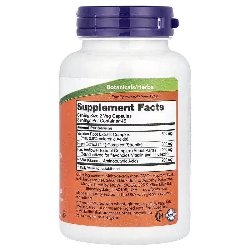 NOW Foods Sleep Gaba Valerian Root - Kedi Otu 90 Veg Caps - Galeri
