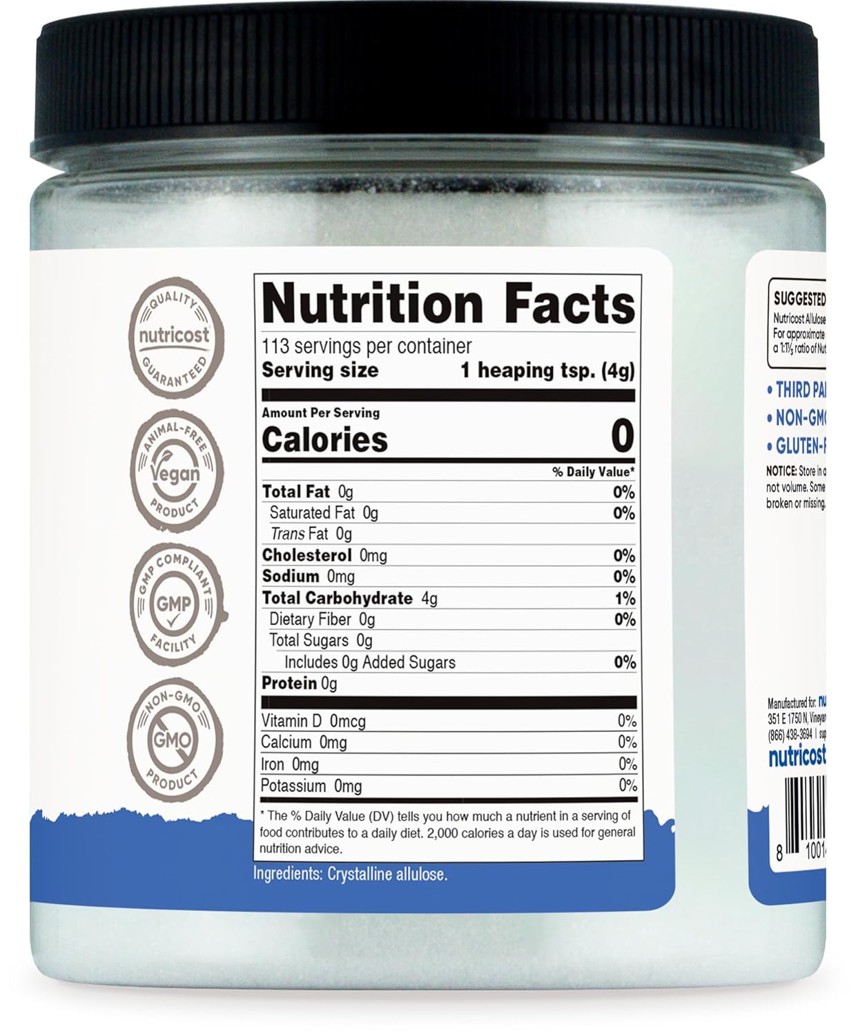 Nutricost Allulose Honey & Sweetener KETO Sugar 454 g - Galeri