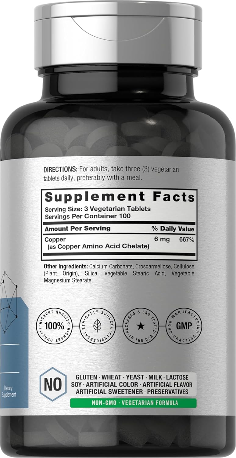 Horbäach Chelated Copper Bakır Trace Mineral 6 mg 300 Tablet - Galeri