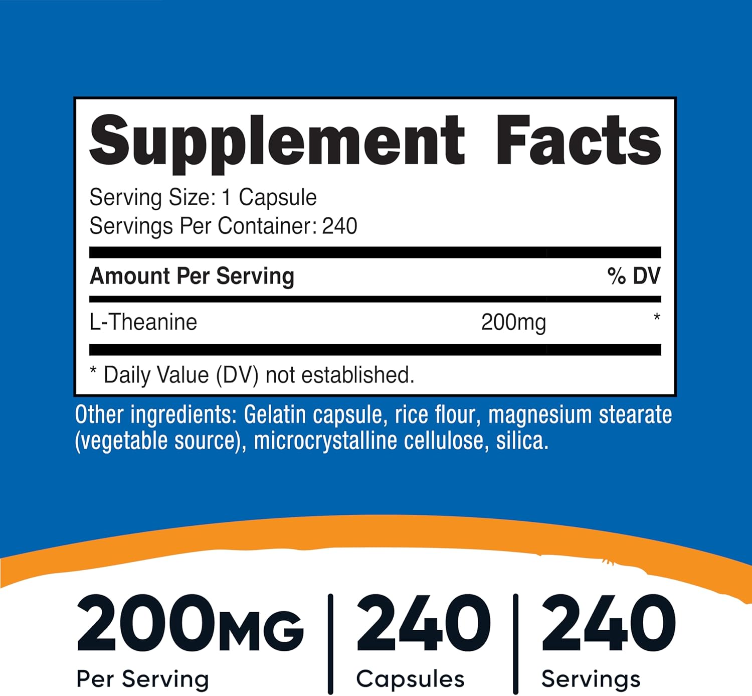 Nutricost L-Theanine Brain & Cognitive Double Strength 200mg 240 Caps - Galeri