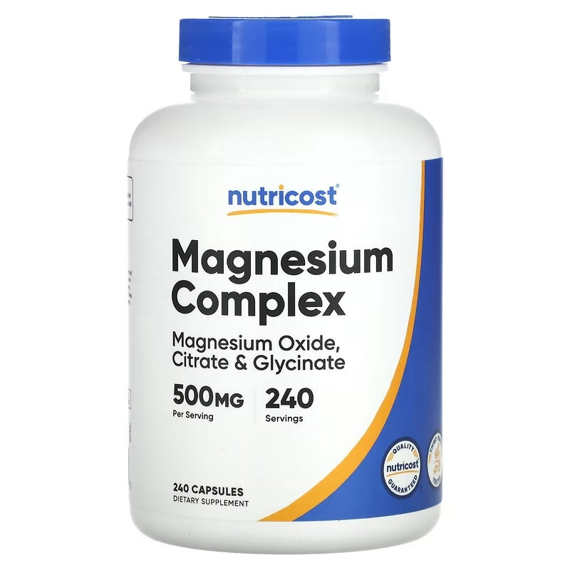 Nutricost, Magnesium Oxide , Citrate , glycinate Complex  500 mg 240 Caps