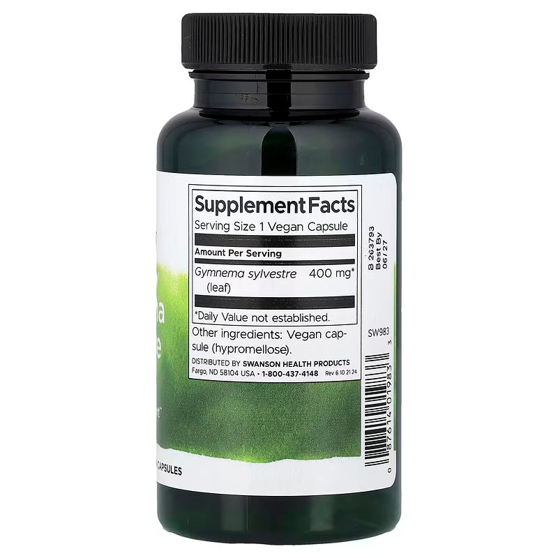Swanson Full Spectrum Gymnema Sylvestre Leaf Blood Sugar Support Traditional Ayurvedic 100 Caps - Galeri