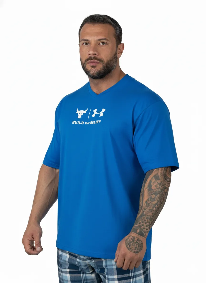 OVERSIZE TİŞÖRT BUILD THE BELIEF MAVİ