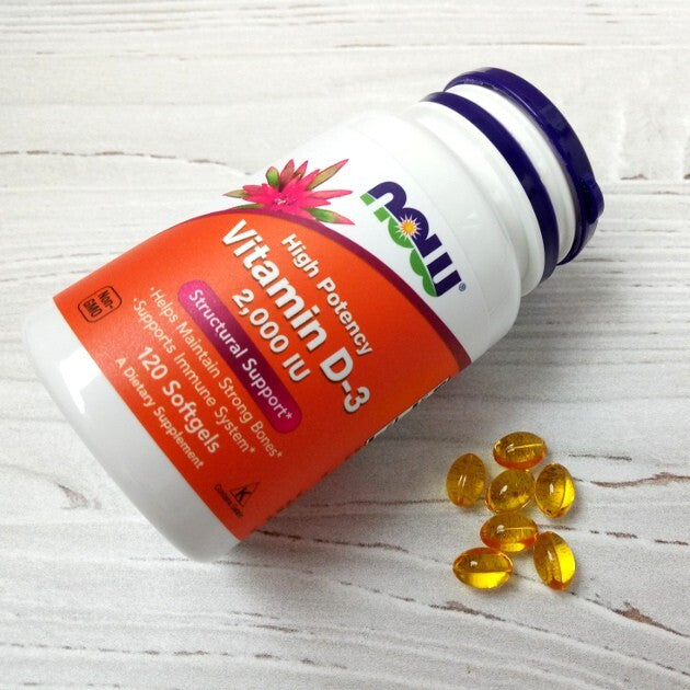 NOW Foods Vitamin D3 High Potency 2000 IU 120 Softgels - Galeri