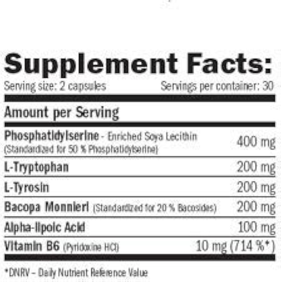 Amix The Cortisol Blocker Bacopa Alpha lipoic Tyrosin Tryptophan 60 Caps - Galeri