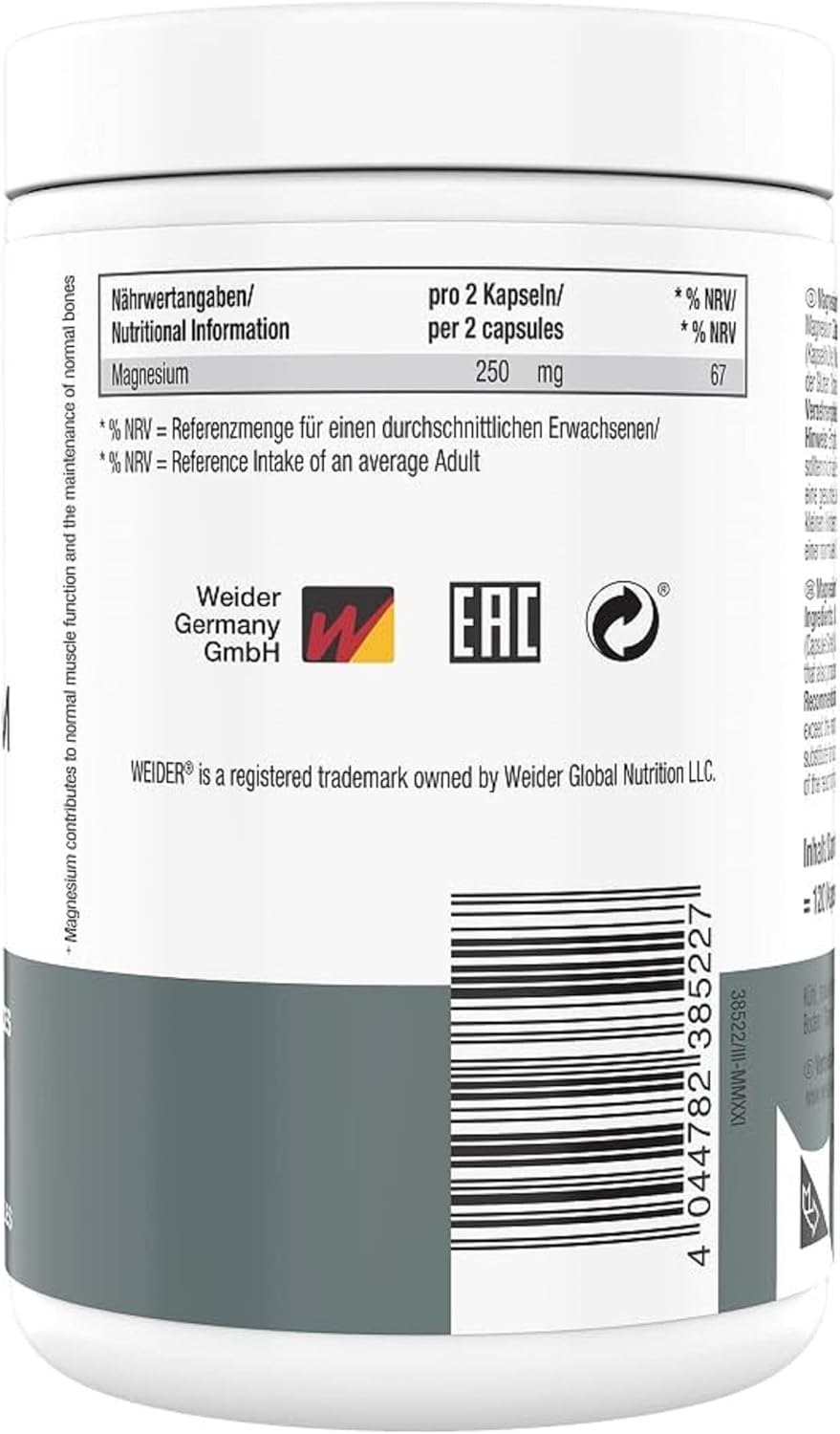Weider Magnesium, Zma Complex – 120 caps - Galeri