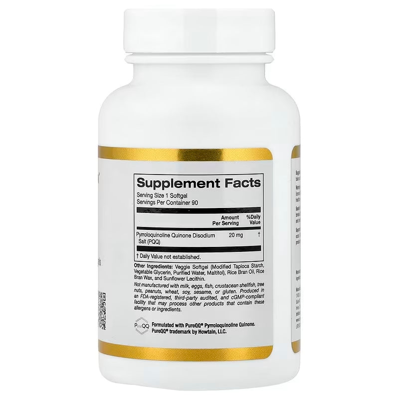 California Gold Nutrition PQQ Pyrroloquinoline Quinone Brain Cognitive Antioxidants 20 mg 90 Veggie Softgels - Galeri