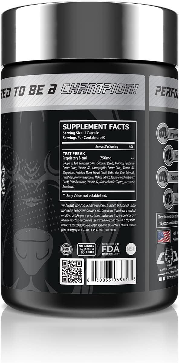 Core Champs Core Series Test Freak Booster Daa Aspartic acid Tribulus 60 caps - Galeri