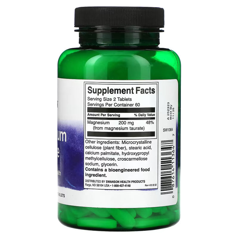 Swanson, Magnesium(Magnezyum) Taurate, 100 mg, 120 Tablet - Galeri