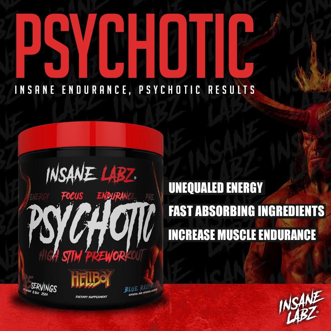 Insane Labz Hellboy Psychotic PreWorkout Nitric Oxide Boosts Focus Energy 35 Servis - Galeri