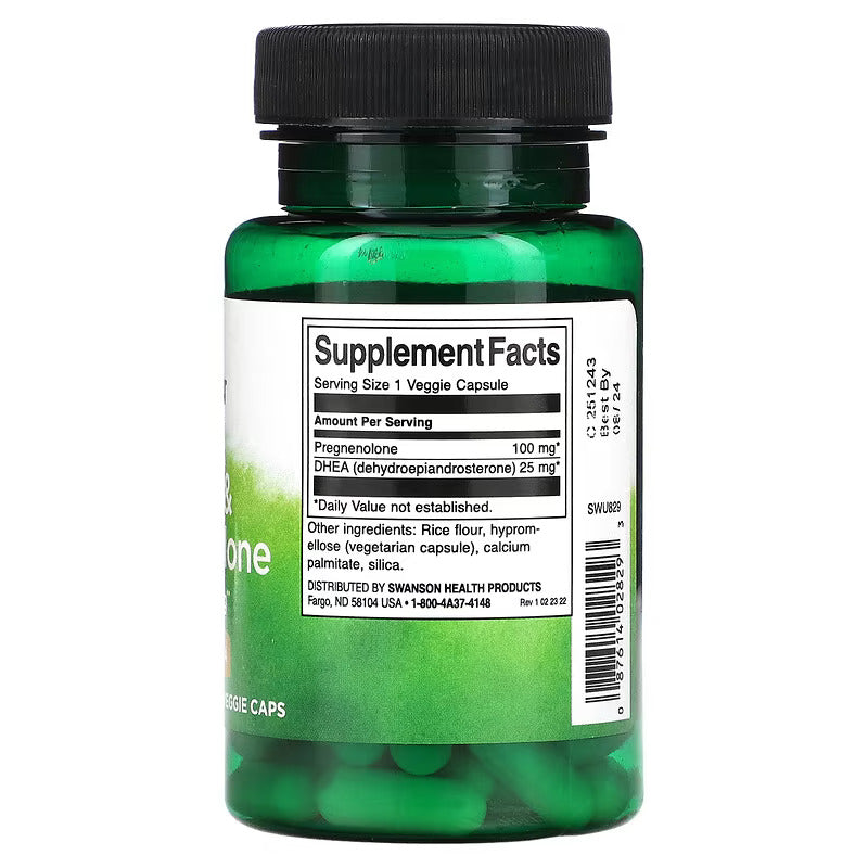 Swanson DHEA Pregnenolone 60 Veggie Caps - Galeri