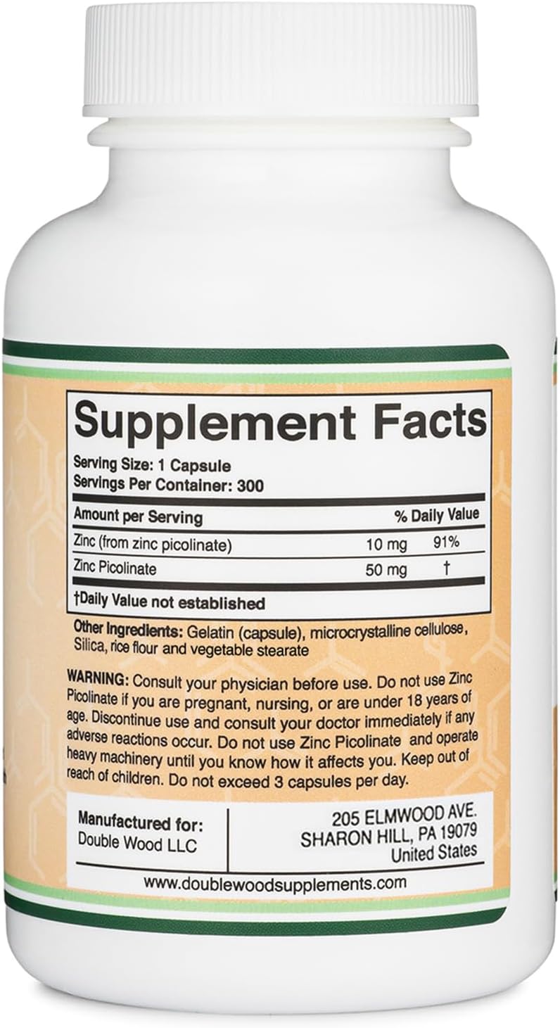 Double Wood Zinc Picolinate Çinko Immune Support 50mg 300 Caps - Galeri