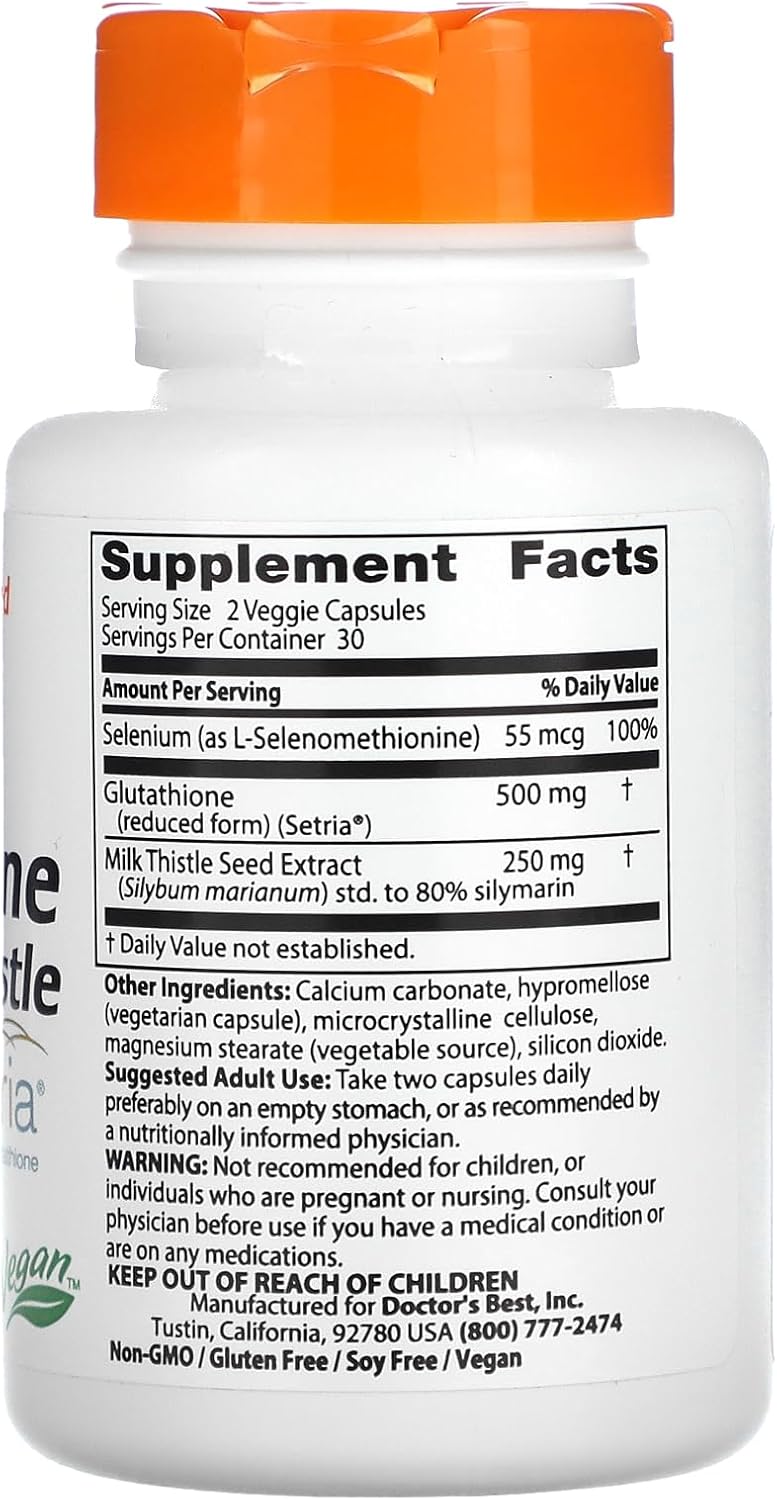 Doctor's Best Glutathione + Milk Thistle Supports Liver & Antioxidant 60 Caps - Galeri