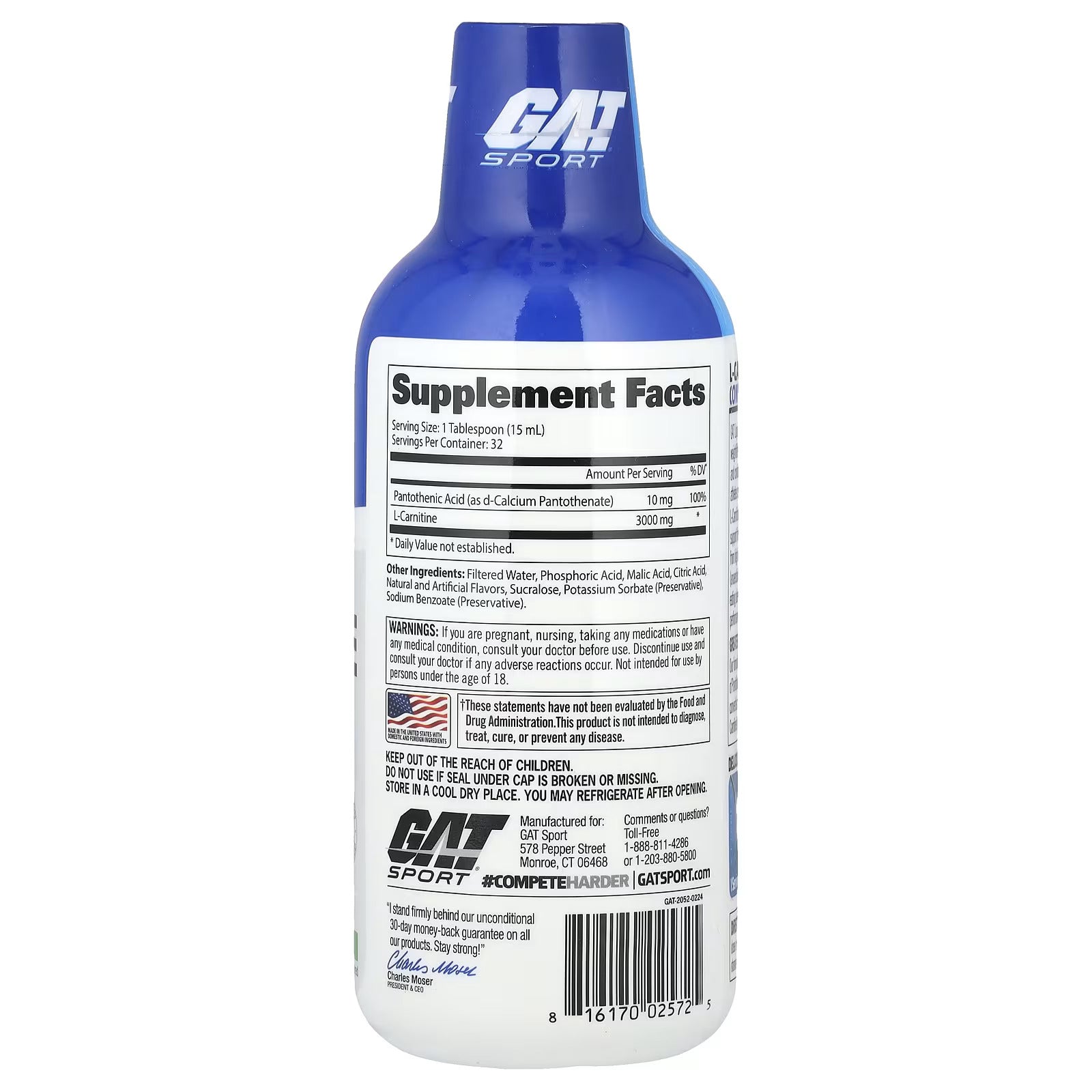 GAT, Sport, L-Carnitine Fat To Energy Support Amino acids 473 Ml - 32 Servis - Galeri