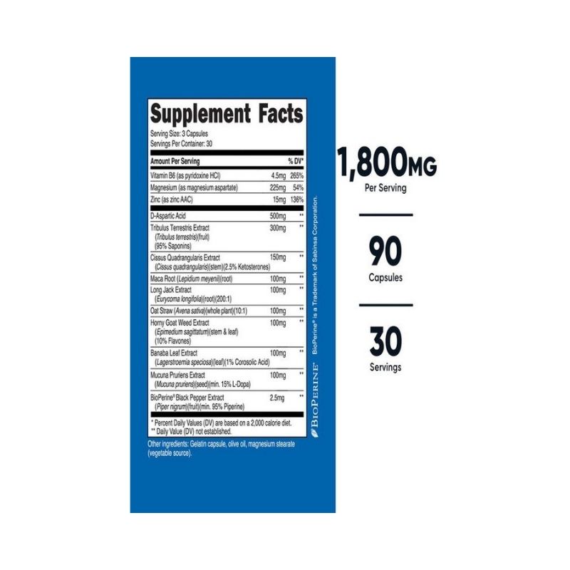 NUTRİCOST Testosterone Booster Daa , Tribulus , Maca , Lj Tongkat Ali , Horny Goat Complex  90 Caps - Galeri