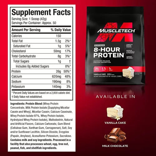 MuscleTech Platinum 8 Hour Whey + Casein + İsolate Protein 4.60 lb (2.09 kg) - Galeri