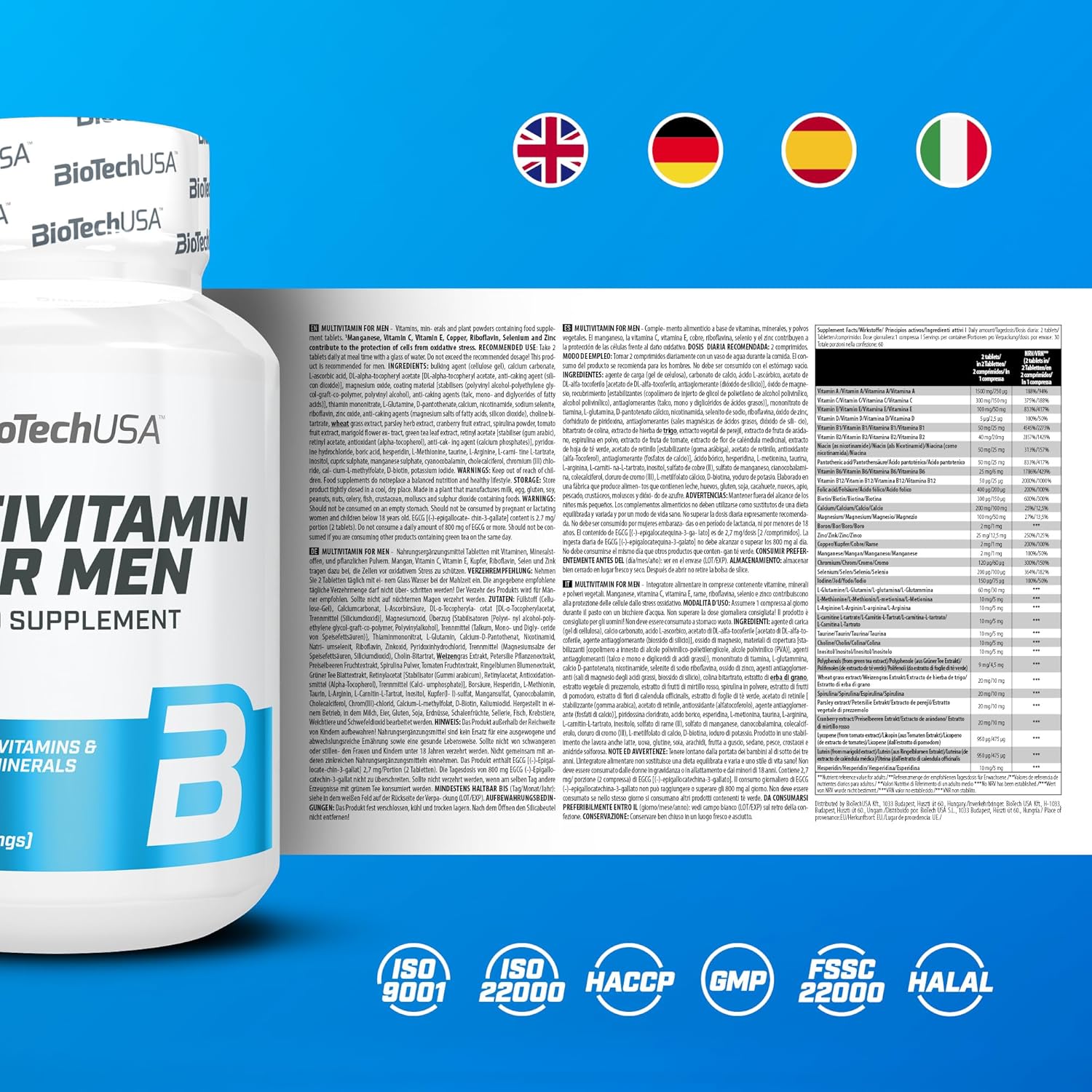 Biotech USA Multivitamin for Men - 60 tablet - Galeri