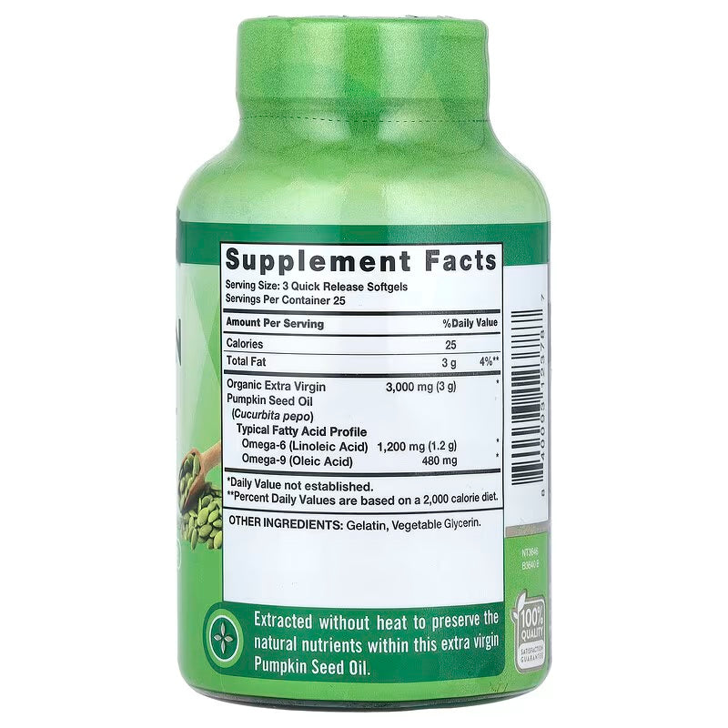 Nature's Truth Pumpkin Seed Oil Greens Superfoods Omega Fish Oil EPA DHA Cold Pressed 75 Quick Release Softgels - Galeri