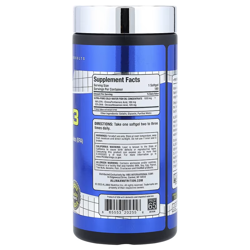 ALLMAX Essentials Omega-3 EPA DHA 180 Softgels - Galeri