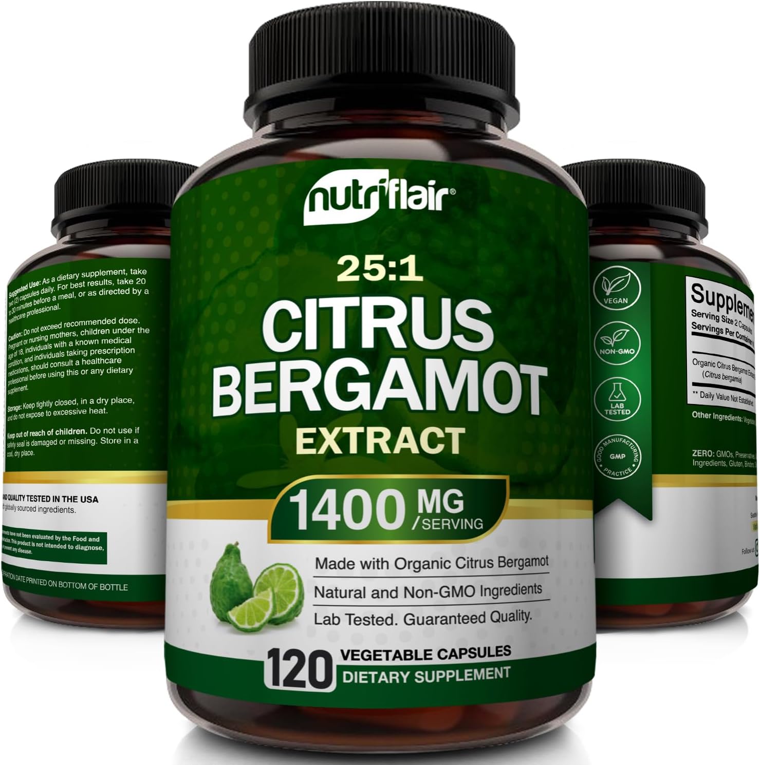NutriFlair Organic Citrus Bergamot 1400mg 120 Caps - Galeri