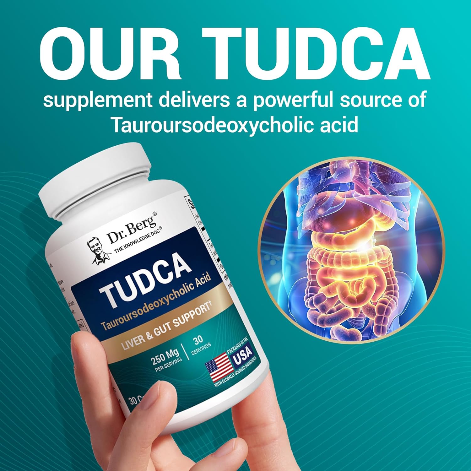 Dr. Berg TUDCA Tauroursodeoxycholic Acid Liver Health Bile Flow Gallbladder Digestive Health 30 Caps - Galeri