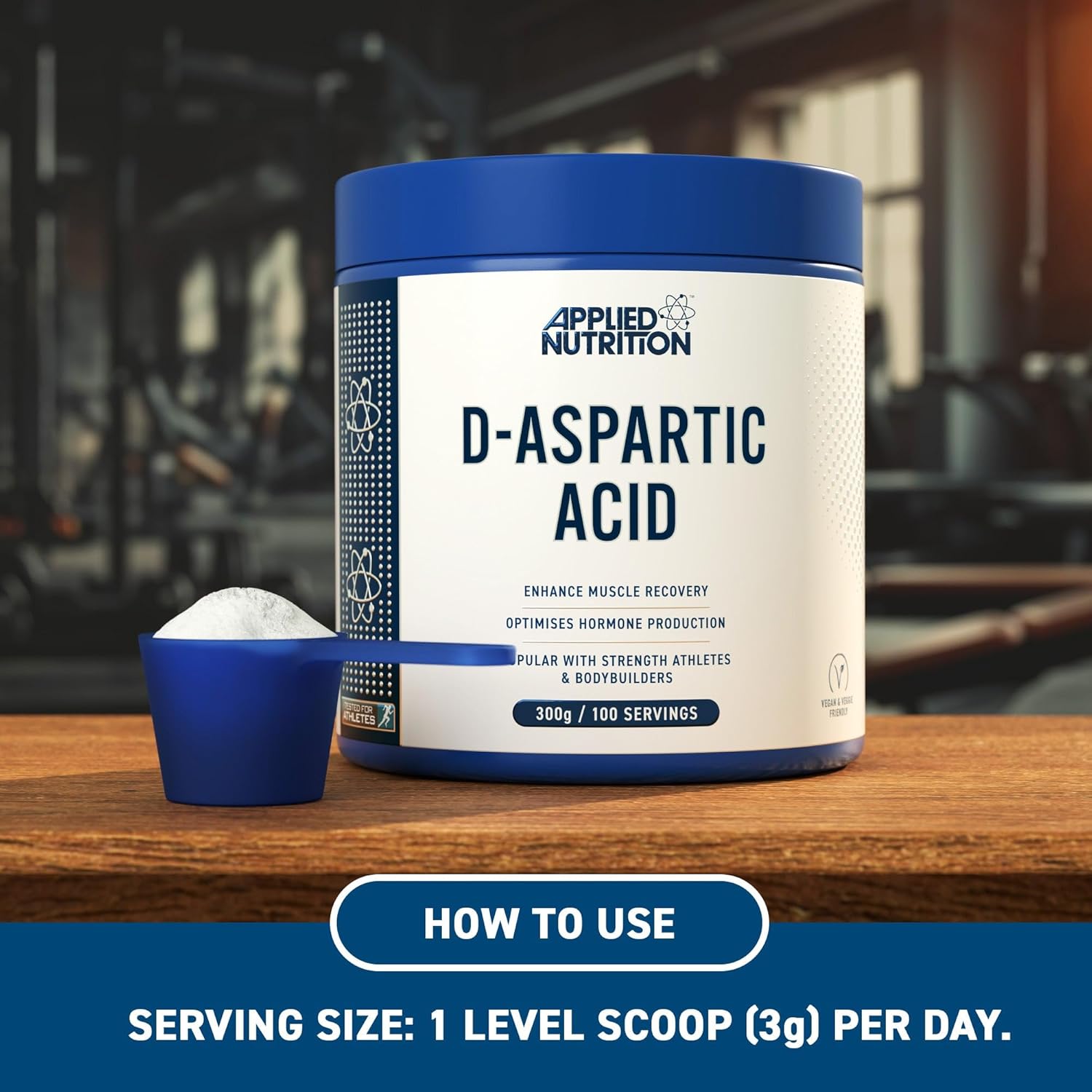 Applied Nutrition Daa-Aspartic Acid - Natural Booster for Enhanced Performance (300g - 100 Servings) - Galeri