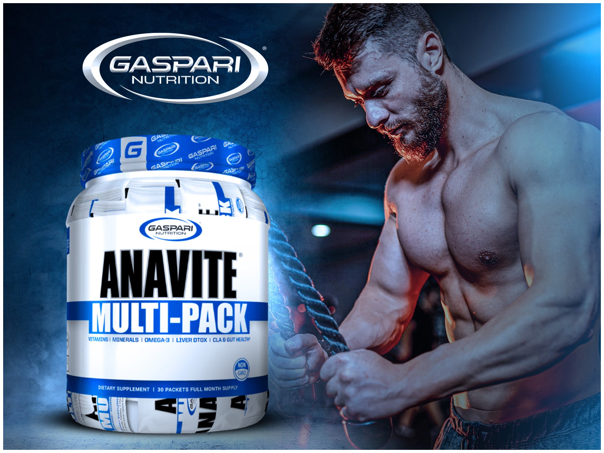 Gaspari Nutrition Anavite Multi-Vitamin Amino Pak CLA Omega 3s Proven Gut, and Proven Liver Detox - Galeri