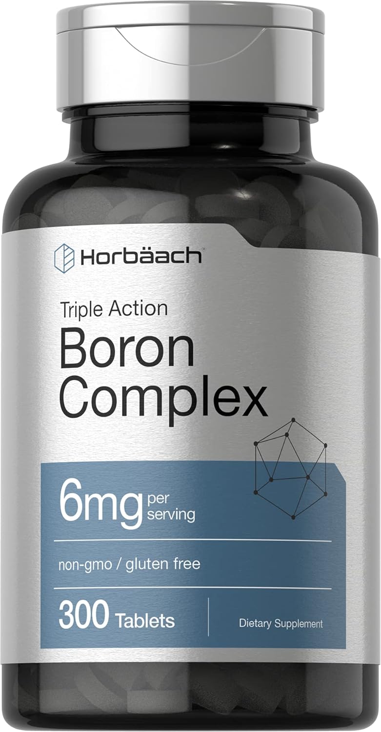 Horbaach Triple Boron Complex 6 mg 300 Tablet Boron Citrate, Boron Glycinate, Boron Asparate