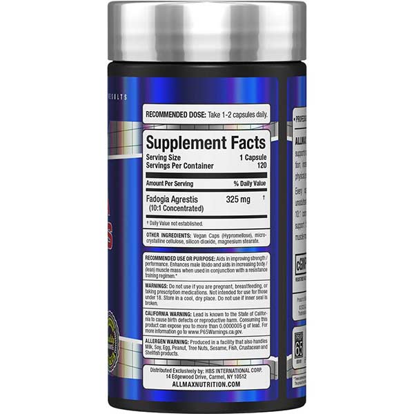 ALLMAX Essentials Fadogia Agrestis 120 capsules - Galeri