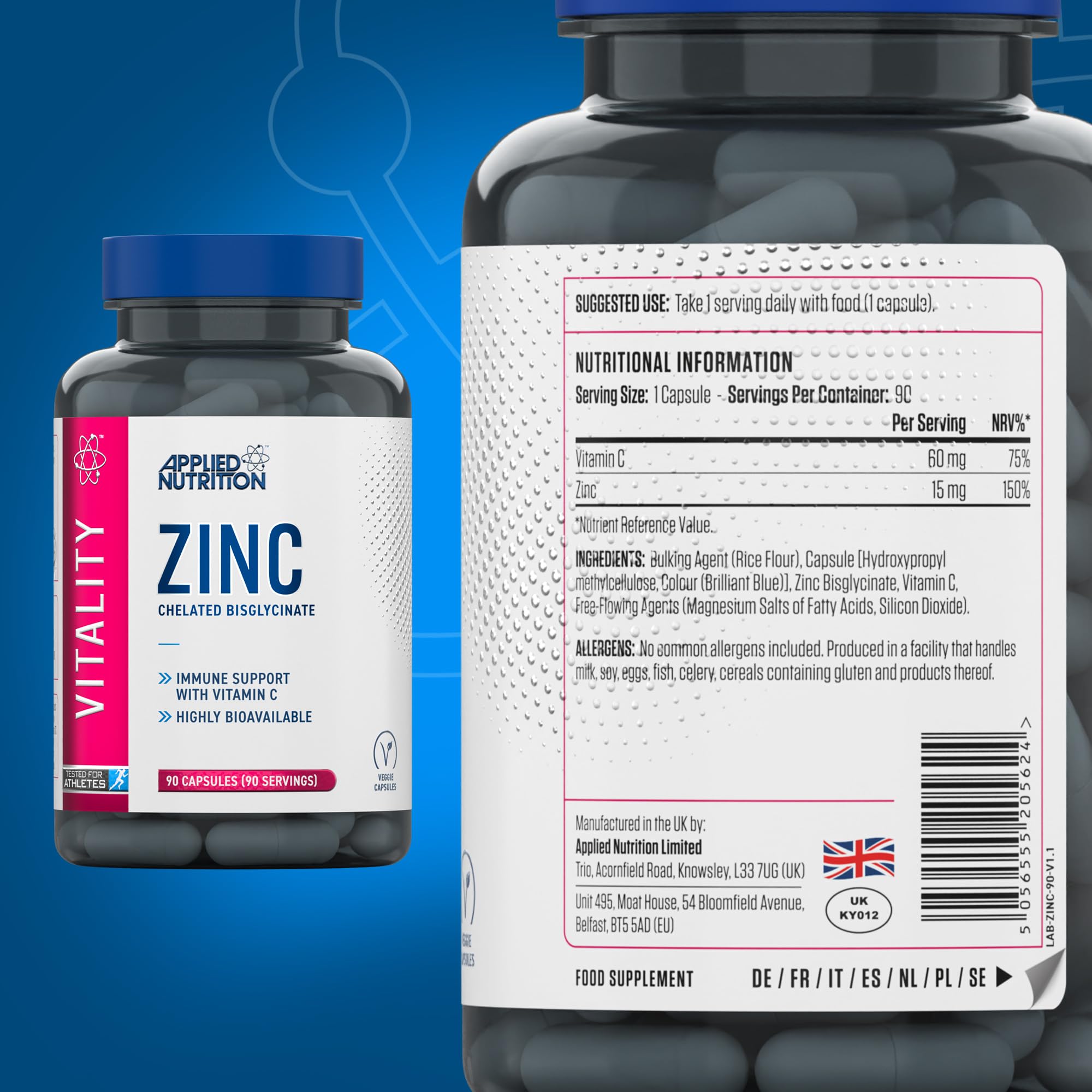 Applied Nutrition Zinc(Çinko)+Vitamin C 90 Caps - Galeri