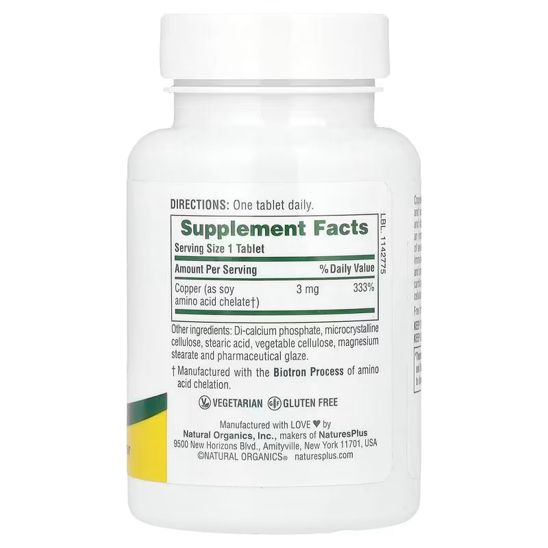 NaturesPlus Copper Bakır Mineral 3 mg 90 Tablet - Galeri