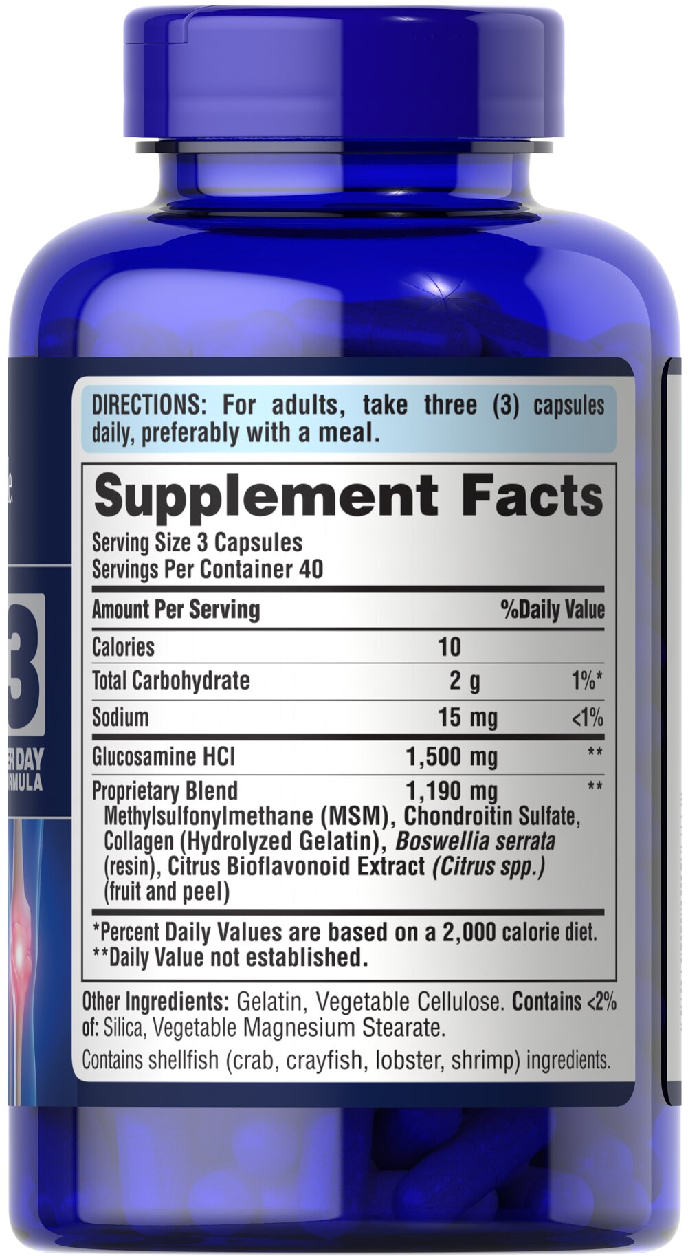 Puritan's Pride glucosamine chondroitin msm Collagen Join Bone support 120 Caps - Galeri