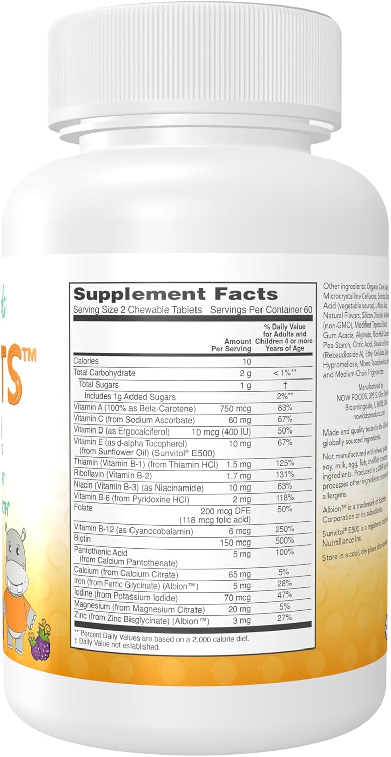 NOW Foods, Kid Vits Vitamin™, Grape Splash, 120 Çiğnenebilir Tablet (+4 Yaş Çocuk vitamini) - Galeri
