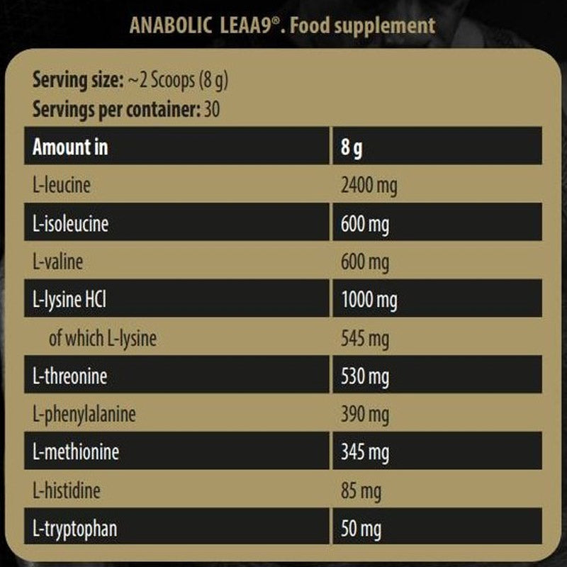 KEVIN LEVRONE Anabolic LEAA9 Leucine Enriched Essential Amino - Galeri